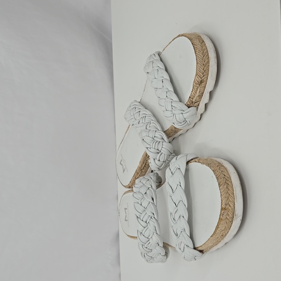 Marc Fisher Jamie Slip On Espadrille Sandal Rounded Toe Braided Straps Size 10 - Picture 2 of 11